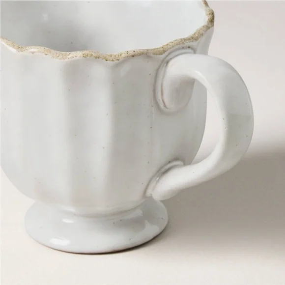 12oz Scalloped Edge Ceramic
Mugs w Foot Sour Cream-Hearth &
Hand Magnolia-2 Mugs - Picture 4 of 5